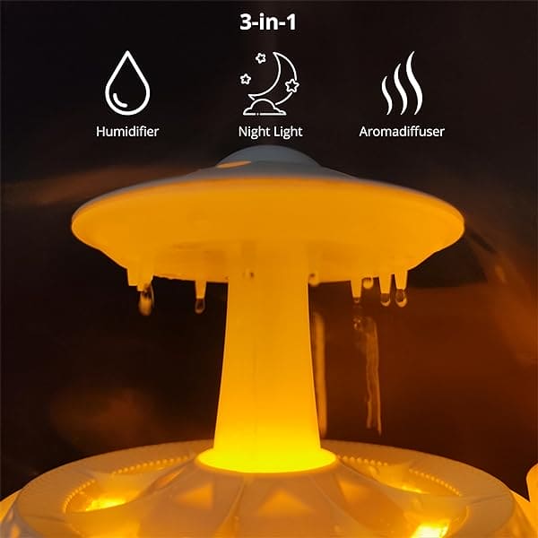 Rain Drop Mushroom Humidifier, Timing Colorful Night Light Essential Oil Diffuser, Ultrasonic RC Atomization Air Freshener, Relax Cloud Rain Diffuser, Airwall Air Humidifier, 300ml Humidifier with Timing Function for Home Office Rain Drop Mushroom Humidifier, Timing Colorful Night Light Essential Oil Diffuser, Ultrasonic RC Atomization Air Freshener, Relax Cloud Rain Diffuser, Airwall Air Humidifier, 300ml Humidifier with Timing Function for Home Office